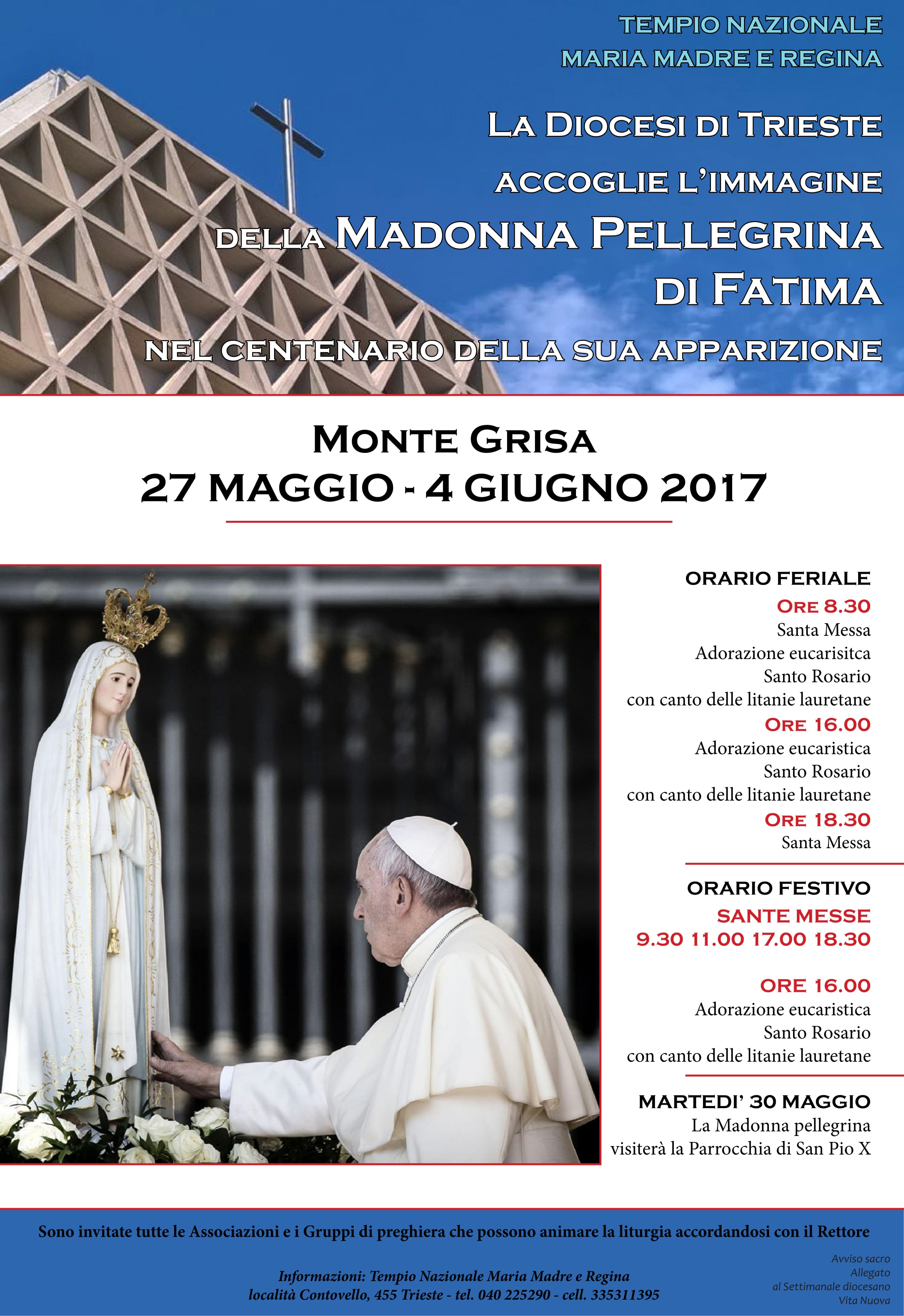 Locandina Madonna Pellegrina di Fatima