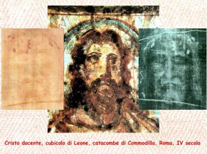 Confronto fra il volto sindonico e il Cristo docente, IV secolo