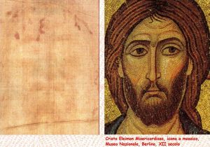 Confronto fra il volto sindonico e il Cristo Eleimon Misericordioso, XII secolo