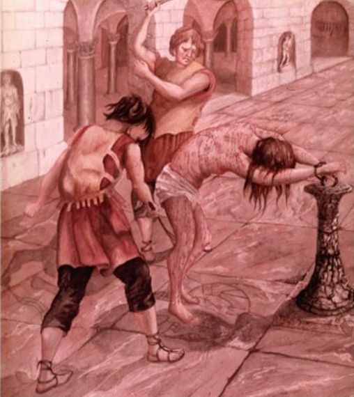 Disegno di una flagellazione romana