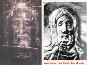 Confronto fra il volto sindonico e un vaso d'argento del VI secolo
