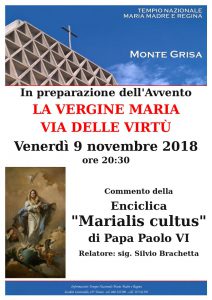 LA VERGINE MARIA VIA DELLE VIRTÙ - Venerdì 9 novembre 2018