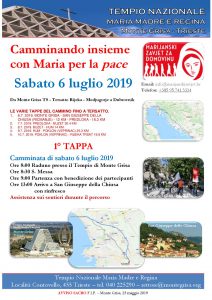 Camminando insieme
con Maria per la pace