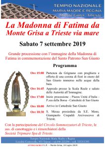 La Madonna di Fatima da Monte Grisa a Trieste via mare